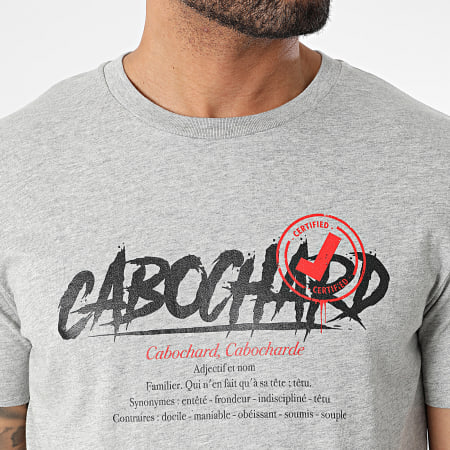 25G - Maglietta Cabochard Certificata Grigio Screziato Nero Rosso
