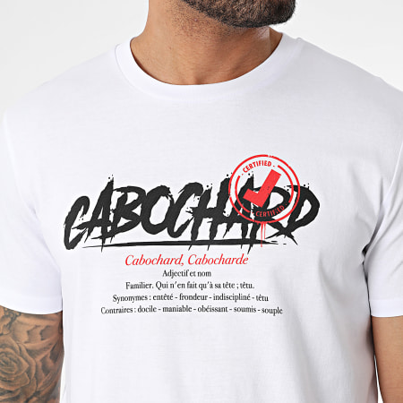 25G - Tee Shirt Cabochard Certifié Blanc Noir Rouge