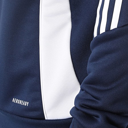 Adidas Sportswear - TIRO24 Giacca con cappuccio e zip a righe IR9398 Blu navy