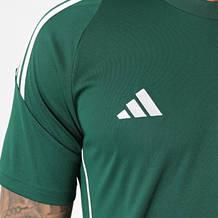 Adidas Sportswear - T Shirt con strisce TIRO24 IS1017 Verde scuro Bianco