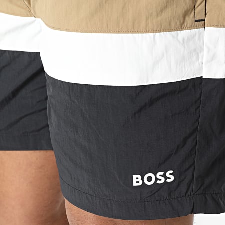 BOSS - Pantalones cortos de baño Rico 50516700 Negro Blanco Beige