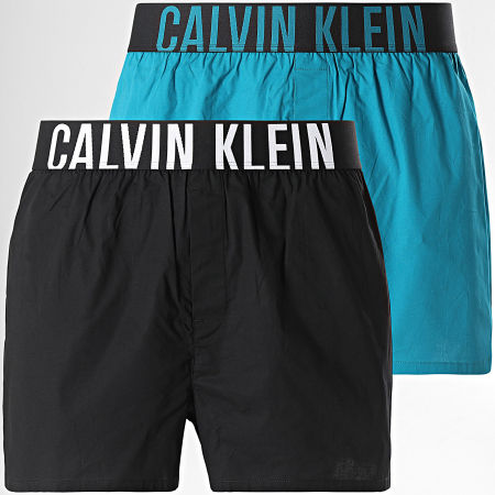 Calvin Klein - Juego de 2 calzoncillos bóxer NB3833A Negro Azul