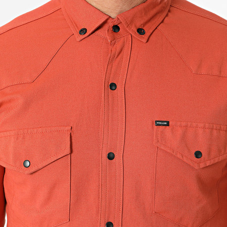 Classic Series - Camisa de manga larga naranja ladrillo