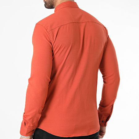 Classic Series - Camicia a maniche lunghe arancione mattone