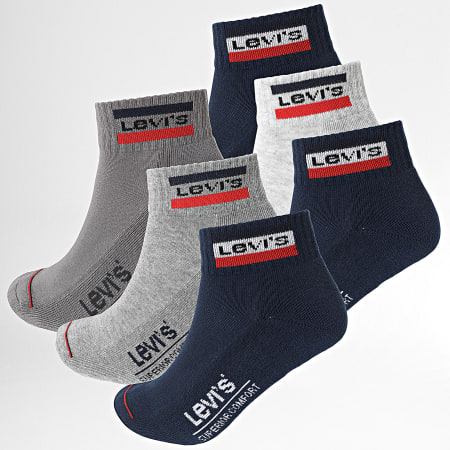 Levi's - 6 paia di calzini a taglio medio 0482 grigio scuro