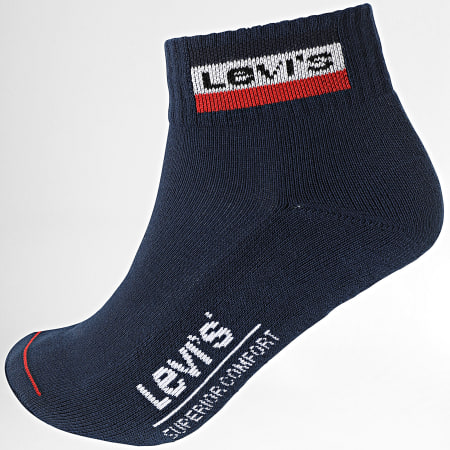 Levi's - Lot De 6 Paires De Chaussettes Mid Cut 0482 Bleu Marine Gris