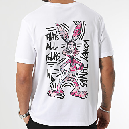 Bugs Bunny - Tee Shirt Oversize Large Bugs Bunny Keith Pink White