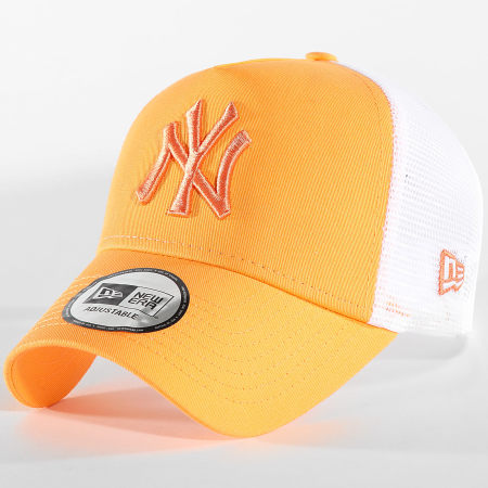 New Era - Cappello Trucker New York Yankees 60435245 Arancione Bianco