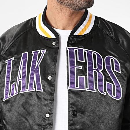 New Era - Los Angeles Lakers Satén Chaqueta Bomber 60435452 Negro Morado Amarillo