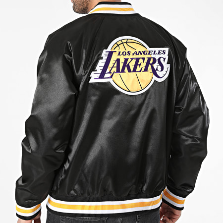 New Era - Veste Bomber Satin Los Angeles Lakers 60435452 Noir Violet Jaune