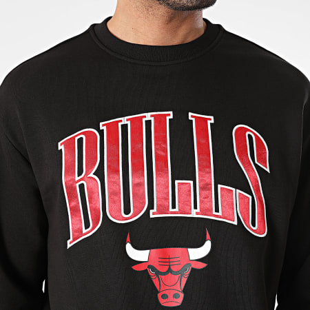 New Era - Chicago Bulls Sudadera con cuello redondo 60435427 Negro Rojo