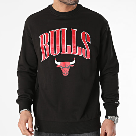 New Era - Chicago Bulls Sudadera con cuello redondo 60435427 Negro Rojo