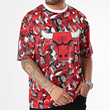 New Era - Tee Shirt NBA Team All Over Print Mesh Chicago Bulls 60435490 Rouge