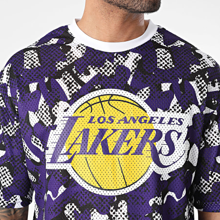 New Era - Tee Shirt Los Angeles Lakers 60435489 Violet Jaune Blanc Noir