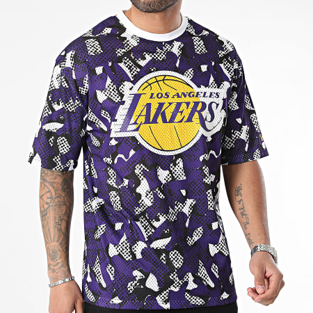 New Era - Tee Shirt Los Angeles Lakers 60435489 Violet Jaune Blanc Noir