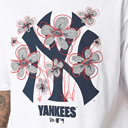 New Era - Tee Shirt New York Yankees Blanc Bleu Marine Gris Rouge Floral
