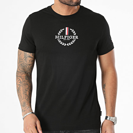 Tommy Hilfiger - Camiseta Global Stripe Wreath 4388 Negra