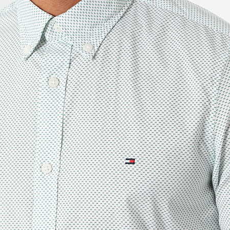 Tommy Hilfiger - Flex Mini Print Camicia a maniche lunghe 3762 Bianco