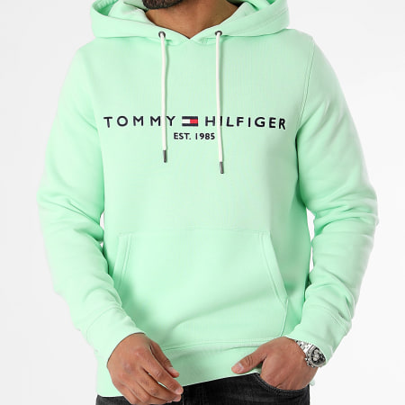 Tommy Hilfiger - Felpa con cappuccio Tommy Logo 1599 verde chiaro