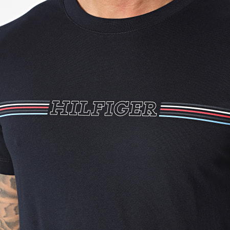 Tommy Hilfiger - Maglietta a righe sul petto 4428 blu navy