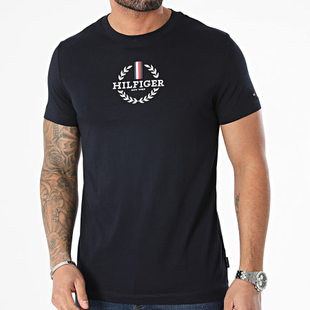 Tommy Hilfiger - Tee Shirt Global Stripe Wreath 4388 Bleu Marine