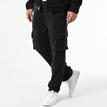 Aarhon - Conjunto de chaqueta y pantalón Cargo negro
