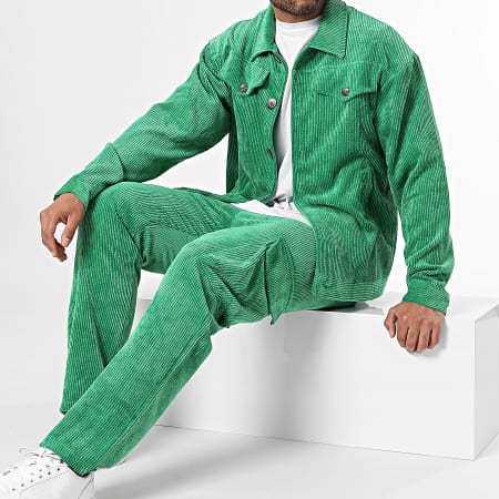 Aarhon - Set giacca e pantaloni cargo verde