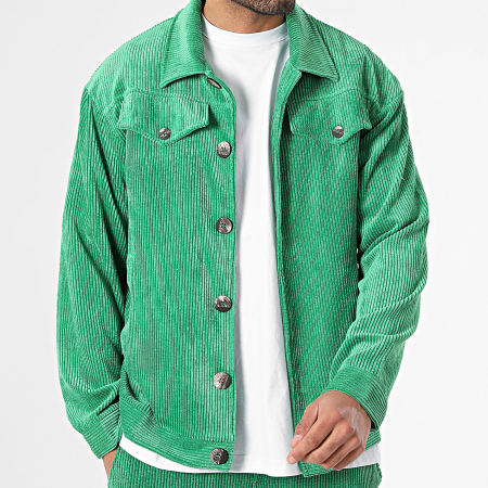 Aarhon - Conjunto de chaqueta y pantalón Cargo verde