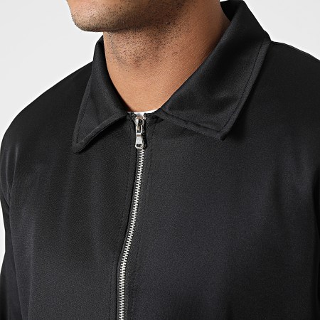 Aarhon - Conjunto de chaqueta y pantalón negro con cremallera