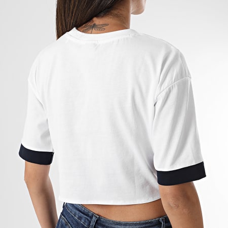 Guess - Tee Shirt Crop Femme V4GI00-I3Z14 Blanc Doré