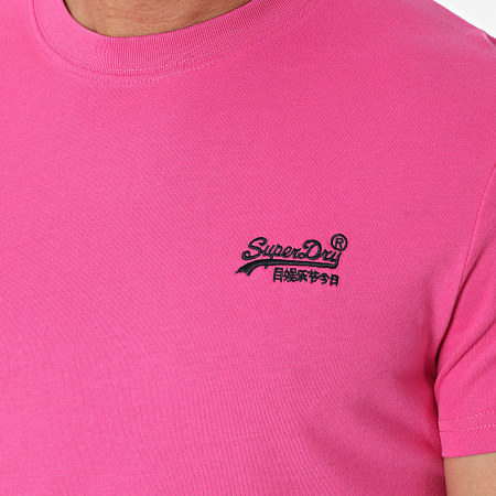 Superdry - Camiseta Essential Logo Bordado M1011245A Fucsia - Ryses