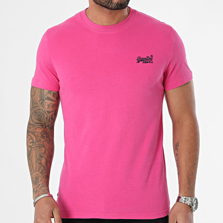 Superdry - Tee Shirt Essential Logo Embroidery M1011245A Fucsia