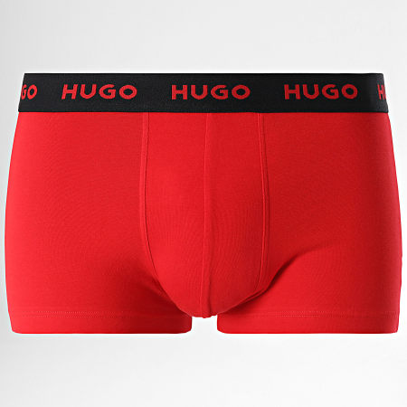 HUGO - Lot De 3 Boxers Design 50480170 Noir Rouge