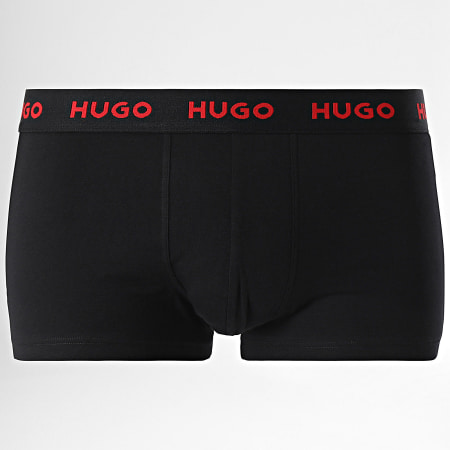 HUGO - Set di 3 boxer di design 50480170 Nero Rosso