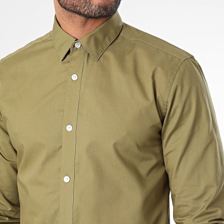 Only And Sons - Chemise Manches Longues Sane Vert Kaki