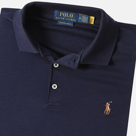 Polo Ralph Lauren - Polo personalizzata a maniche corte in cotone morbido Premium Slim Fit Navy