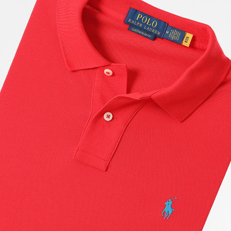 Polo Ralph Lauren - Polo Manches Courtes Slim Coton Piqué Rouge