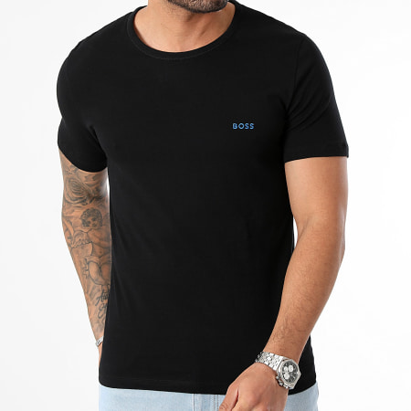 BOSS - Lote de 3 camisetas clásicas 50515002 Negro Azul Marino Verde Caqui