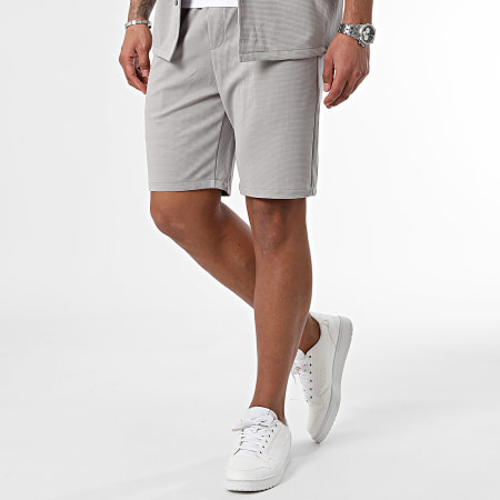 Frilivin - Set camicia a maniche corte e pantaloncini da jogging grigio