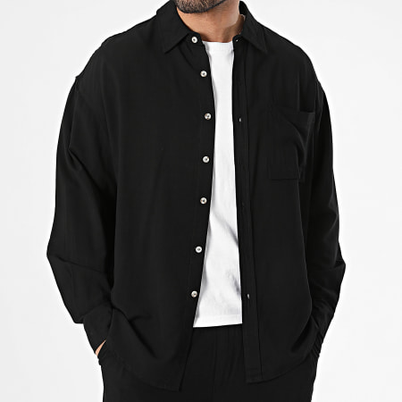 Frilivin - Conjunto de camisa y pantalón negro