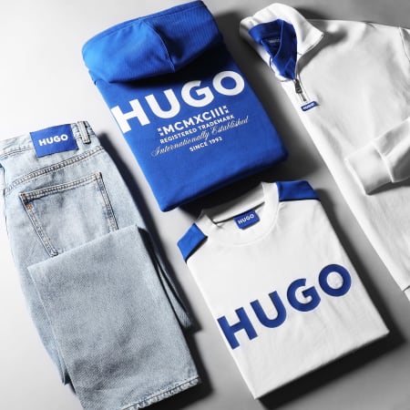 Hugo Blue - Maglietta Neusebio 50510500 Bianco Blu Reale