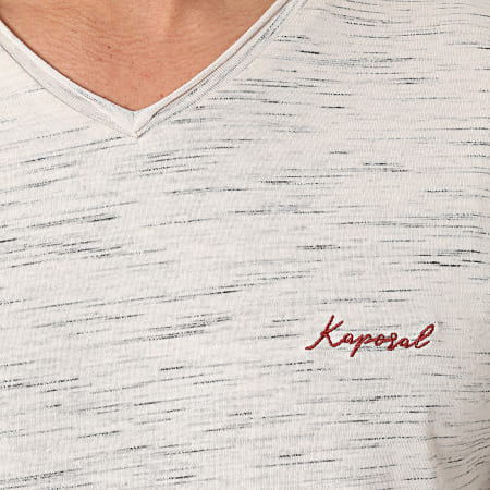 Kaporal - Camiseta Neter cuello pico Beige Chiné