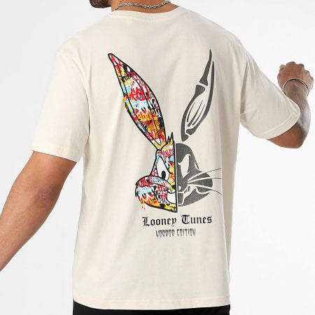 Looney Tunes - Tee Shirt Oversize Large Bugs Bunny Half Horror Beige