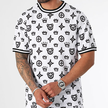 Teddy Yacht Club - Rush 0085 Conjunto de camiseta oversize blanca de béisbol y pantalón corto de jogging