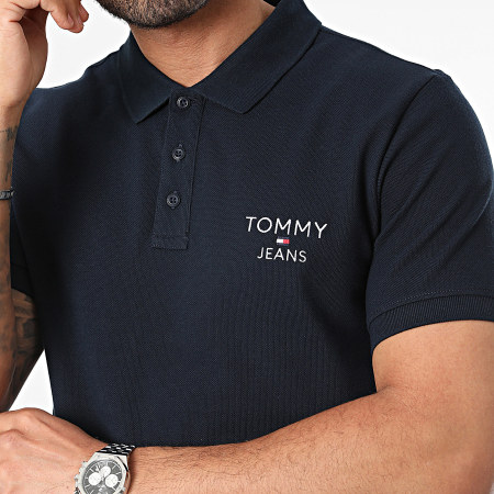 Tommy Jeans - Polo Manches Courtes Slim Corp 8927 Bleu Marine