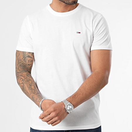 Tommy Jeans - Set di 2 magliette slim in jersey 5381 Bianco Blu Anatra