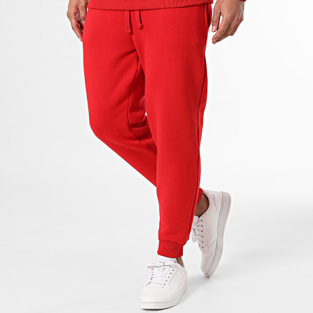 Black Industry - Set di pantaloni da jogging e felpa rossa con cappuccio