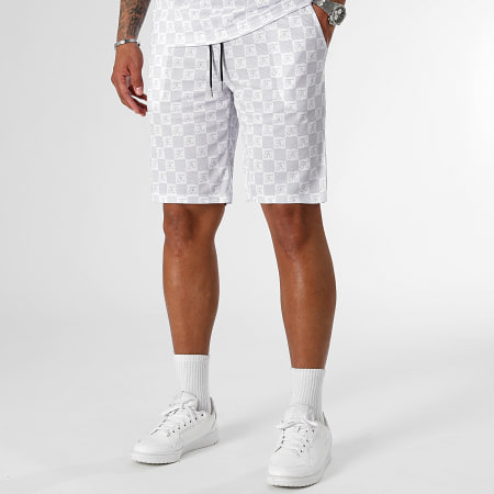 Final Club - Conjunto de camiseta oversize y pantalón corto de béisbol Damier 0048 Blanco