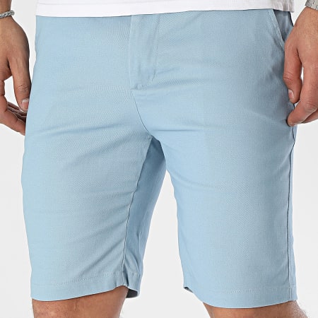 Frilivin - Pantalones cortos chinos azul claro