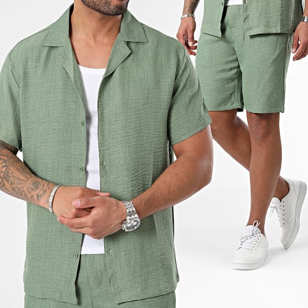 Frilivin - Camisa de manga corta y pantalón corto de jogging Verde